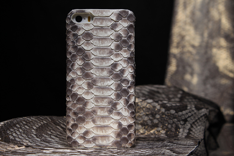 i-idea Handmade Luxury Genuine Real Python Snake Skin Leather Case Cove for Apple iPhone SE/5S/5