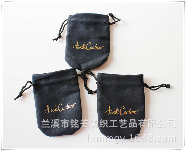 厂家定做 烫金logo高品质抽绳绒布袋 饰品绒布袋  绒布礼品袋