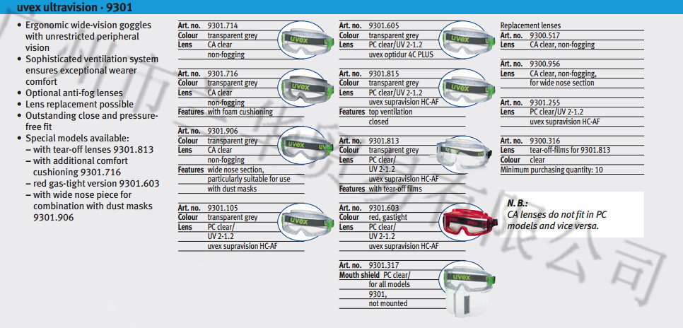 ��Ψ˹ UVEX ultravision 9301317/906/105/603 ��ȫ��������