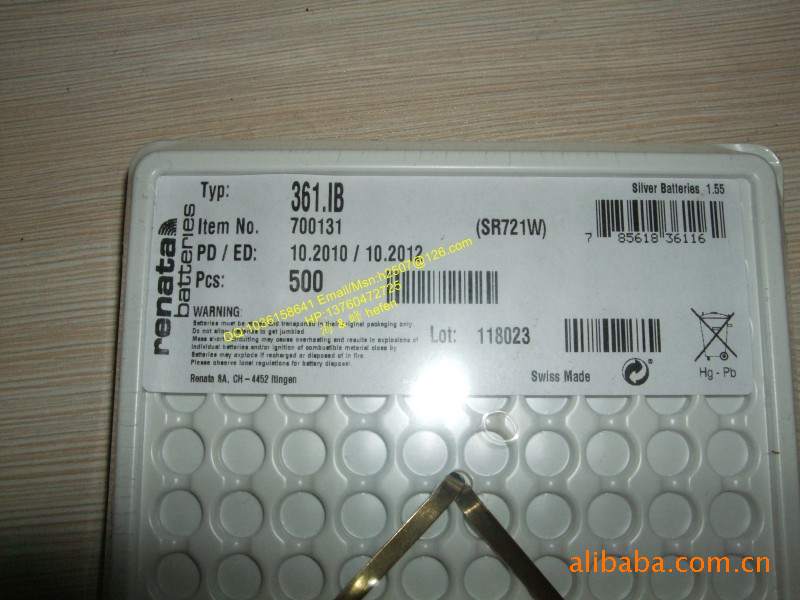瑞士RENATA 361 SR721W 氧化银电池 h