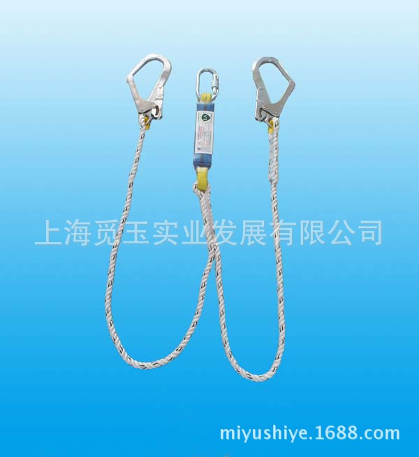 厂家直销双挂钩缓冲吸能安全带连接绳、缓冲挂钩、安全钩、安全绳