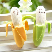 韩国文具 新奇特 mini 香蕉橡皮擦 造型表情橡皮 可剥皮学生用品