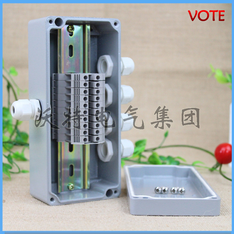 铸铝防水接线盒 铝合金接线盒 一进四出 金属端子盒 带接头