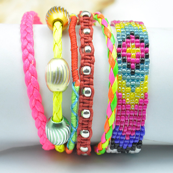 Alloy Bohemia Geometric bracelet(red) NHHG0149-red