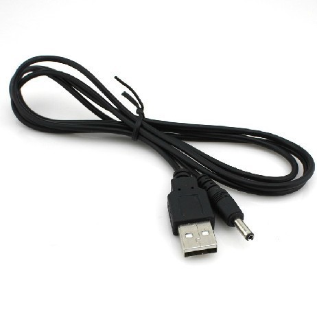 USB充电线DC5V手电筒配件LED头灯3.7V通用连接线外径3.5mm长1.2米