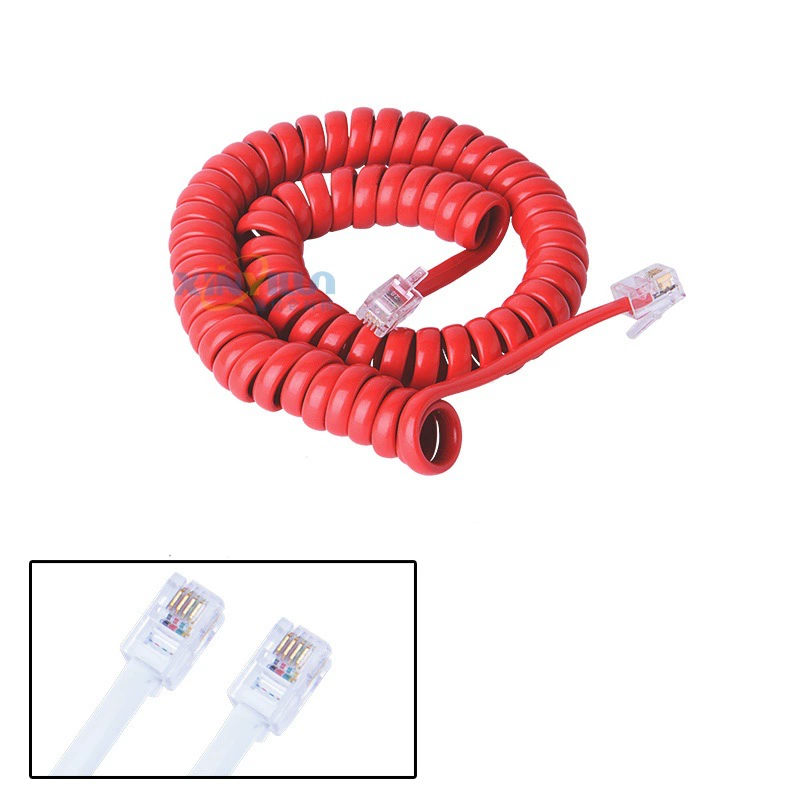 Телефонная линия телефонная трубка Линия кривая телефонная ручка линия красный 2 м 4P4C RJ9