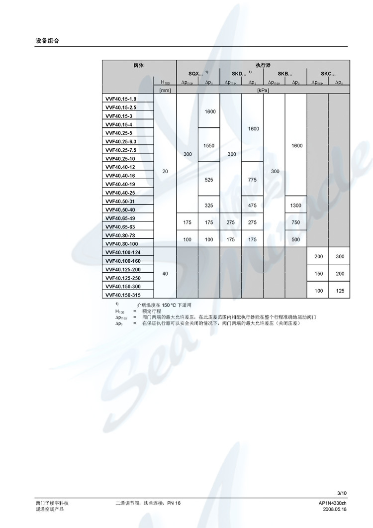 西门子 C/VVF40.125-250 电动三通调节阀 法兰水阀 DN125 西门子