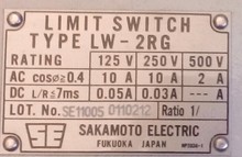 LW-2RG  SAKAMOTO ELECTRTIC   LIMIT SWITCH   λ_P