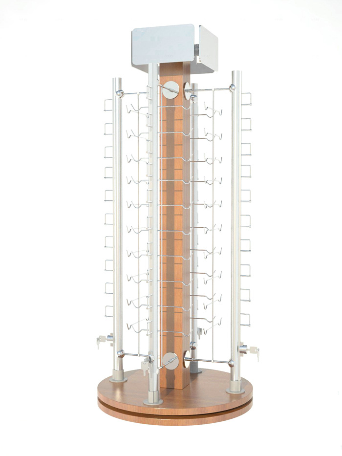 带锁太阳眼镜展示架40付木纹色450元A2098-1w