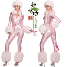 【推荐】Cosplay粉色可爱电子狗毛毛款 万圣节服装猫女郎 演出服