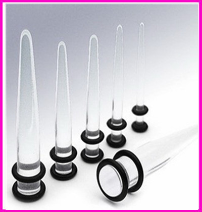 Trendy Acrylic Ear Expander Clear Pointed Cone Ear Stretcher Non-Mainstream Auricle Piercing Jewelry detail image 10