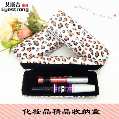 豹紋日用品盒子 睫毛膏鋼筆化妝品眼鏡收納 現貨清倉 品質優
