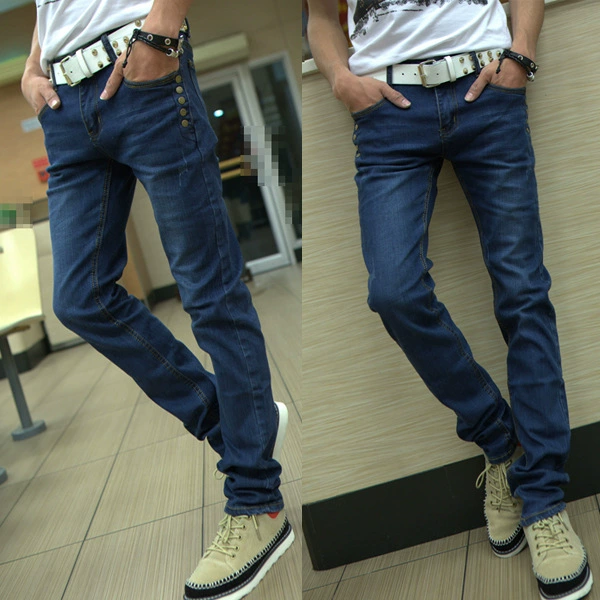 JEans Summer Men Quần jean mỏng Nam Hàn Quốc Slim Straight Kích thước lớn Quần dài nam 6699 - Quần jean