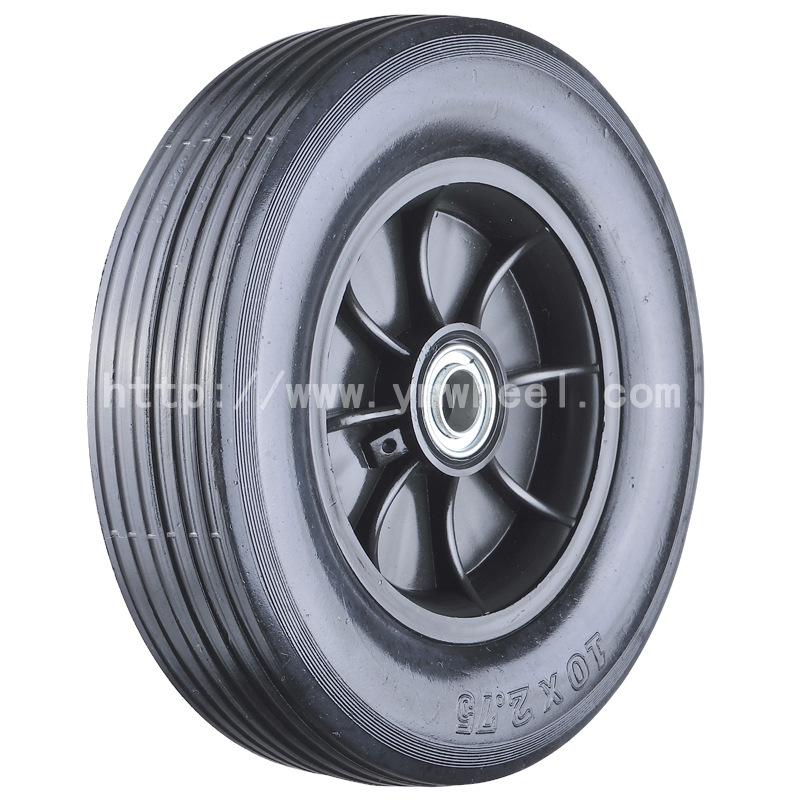 厂家供应10”X2.75"实心橡胶轮子 橡塑货仓车轮子
