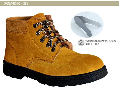 Labor protection cotton shoes, insulating shoes, high-top labor protection leather shoes, anti-smash and puncture-proof men's shoes, cowhide protective warm work shoes, winter
