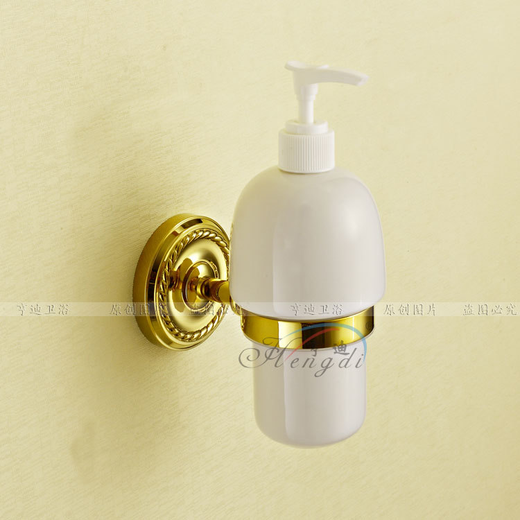 European style All copper golden Soap dispenser Antique Soap Bottle Bottle of hand sanitizer Wash bottles Shower Room hardware