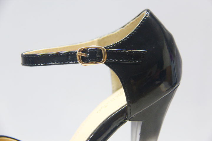 Giày sandal cao gót nữ hở mũi gót siêu cao 19cm phong cách châu Âu — Màu đen chi tiết 4