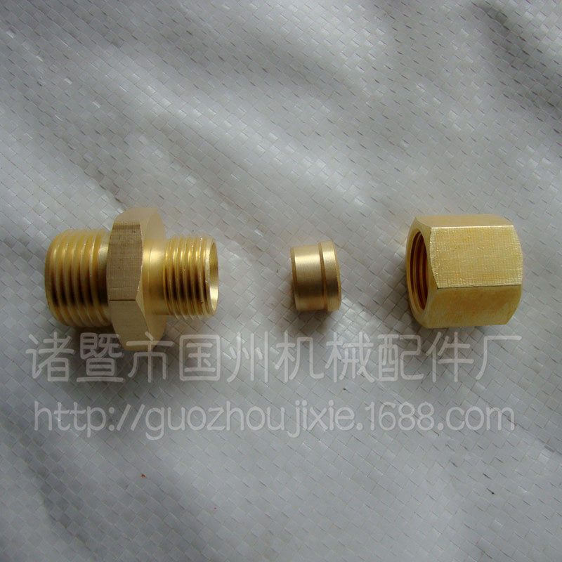 供应黄铜卡套直通接头 单卡￠12－G1/2 