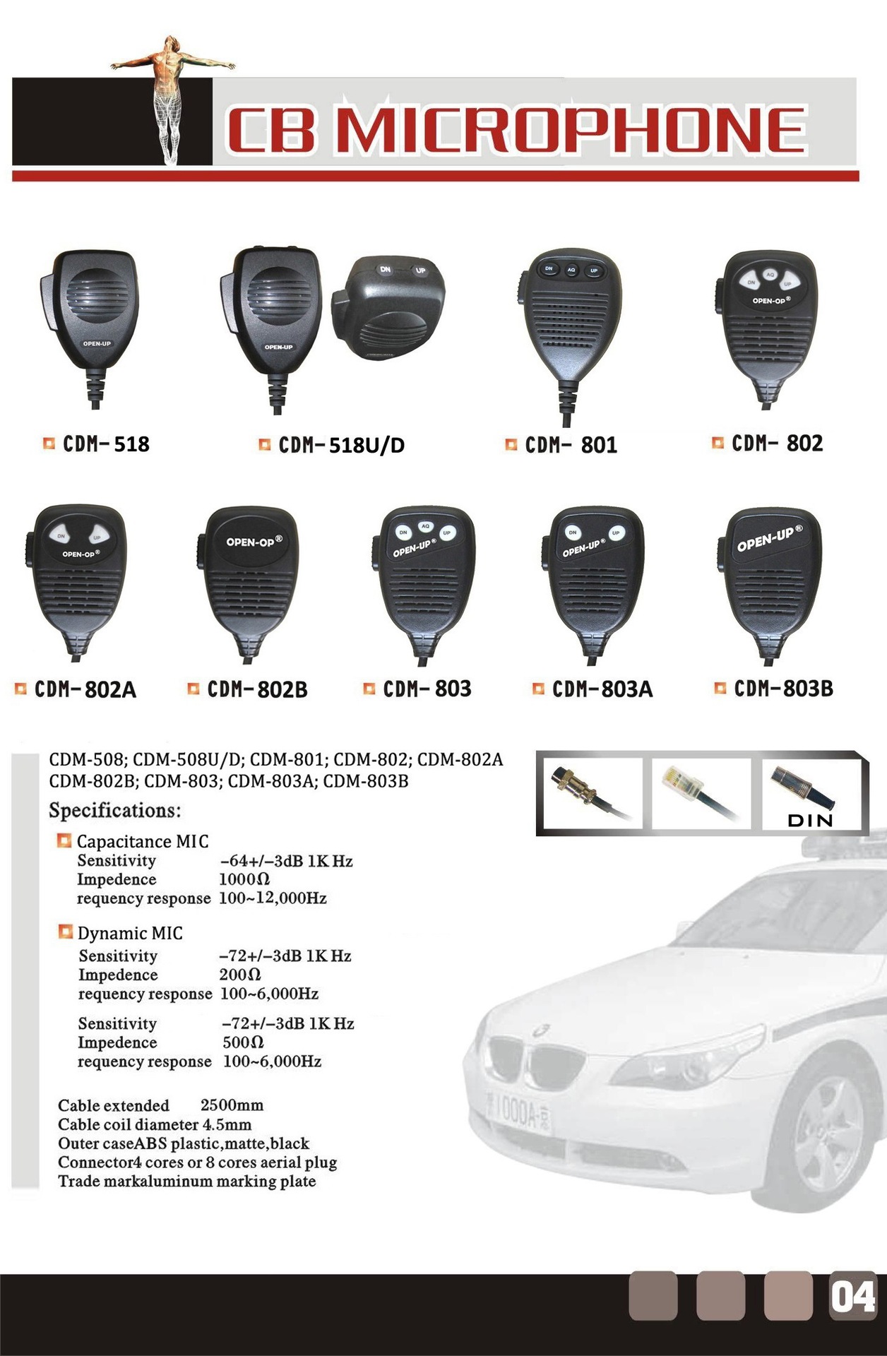 车载电台咪,对讲机配套件,喊话麦克风,手咪,车台咪