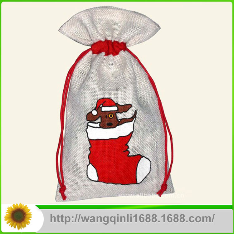 专业生产覆膜纯麻布小束口袋 9*14cm抽绳麻布袋支持定制