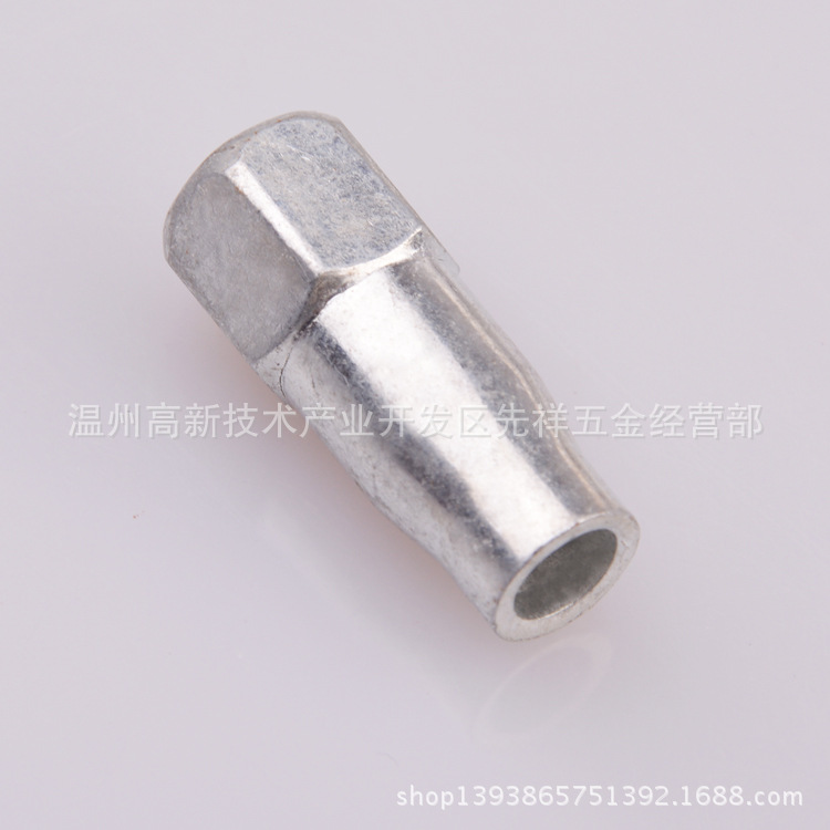 两节锥度螺母头部六角另一头圆带锥度镀锌或需要材料Q235热镀锌