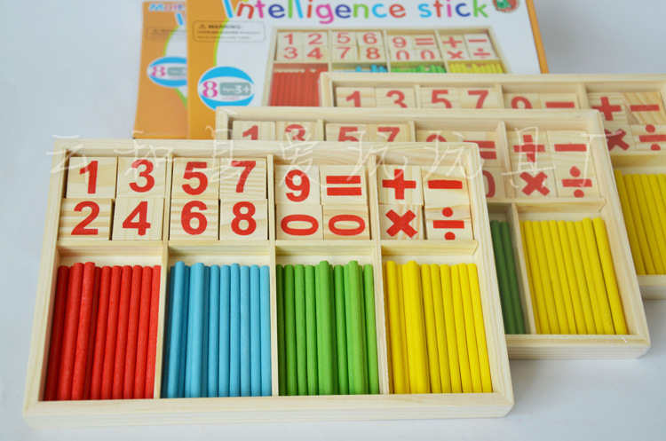 Wooden toys circular Stick figures combination Number of bars kindergarten Teaching aids baby Children's educational toys