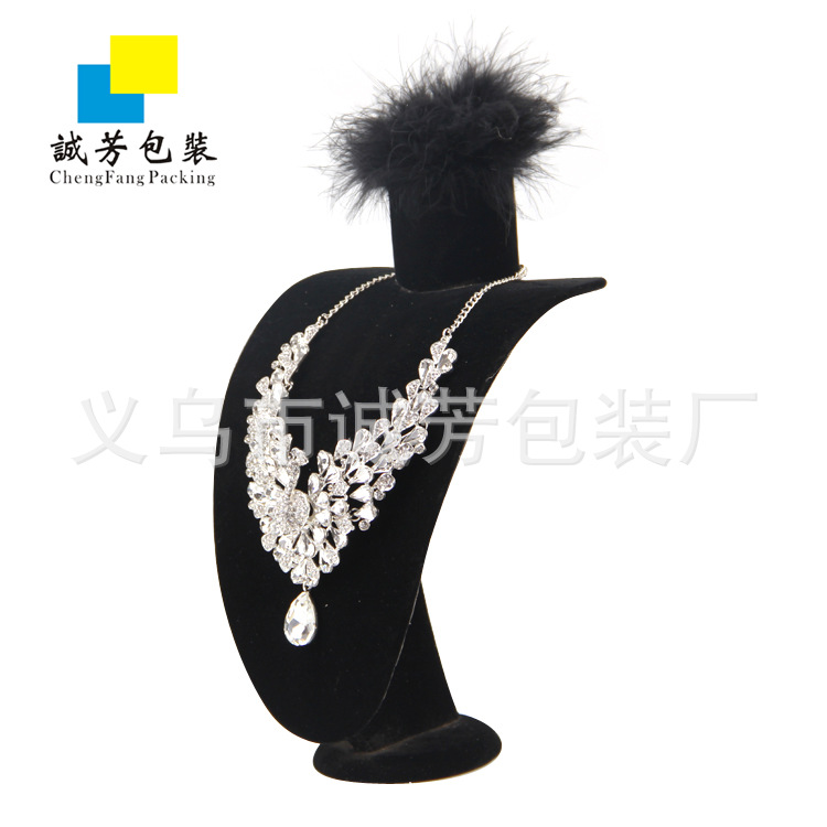 毛绒冠人头像高档厨房摆件展示道具柜台专用珠宝首饰盒专家人头像
