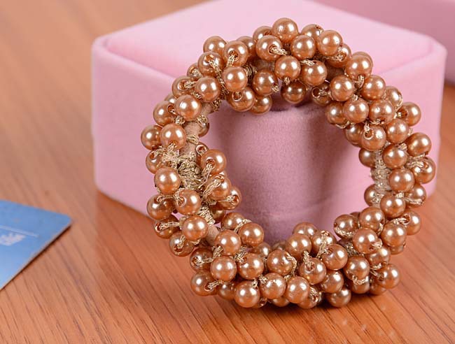 Kreatives Neues Produkt Ganzkreis-perlen-haarring Mädchen-haarseil Koreanischer Haarring Gummiband-kopfs Eil Großhandel display picture 7