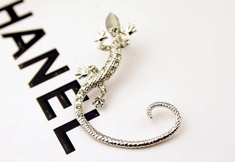 1 Pièce Style Vintage Gecko Incruster Alliage Strass Clips D'oreille display picture 2