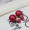 Zirconium from pearl, fashionable cute double-sided earrings, Korean style