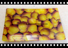 各种尺寸长方形烤花热弯钢化玻璃盘