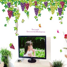 代发 可移除墙贴沙发客厅卧室电视背景婚房装饰 多彩葡萄AY219