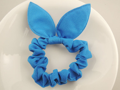 时尚韩版甜美糖果色布艺纯色兔耳朵头绳发圈2元店小饰品头饰批发