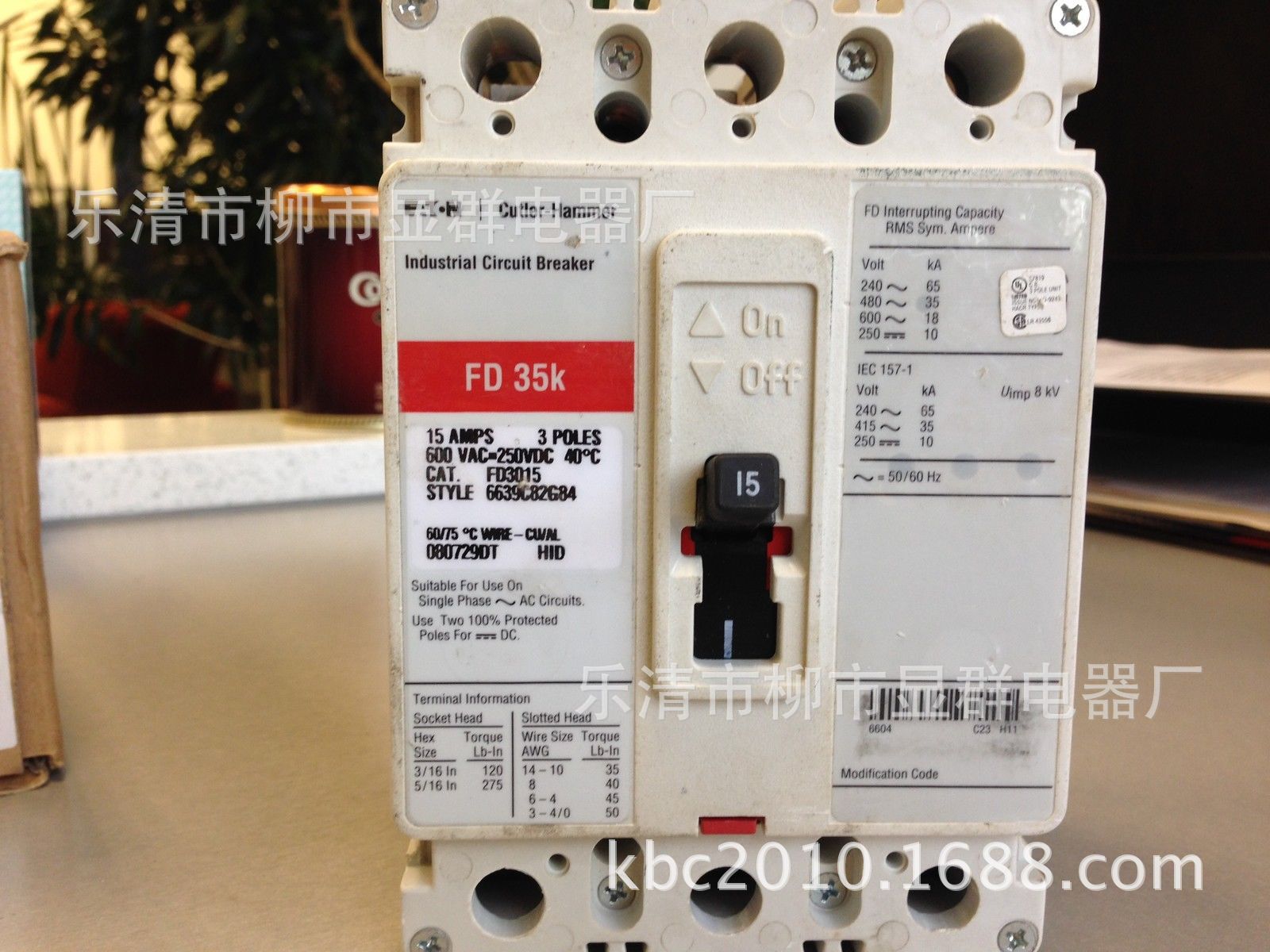 Cutler-Hammer塑壳断路器FD 35K FD3015 FD3050 FD3070  FD3100