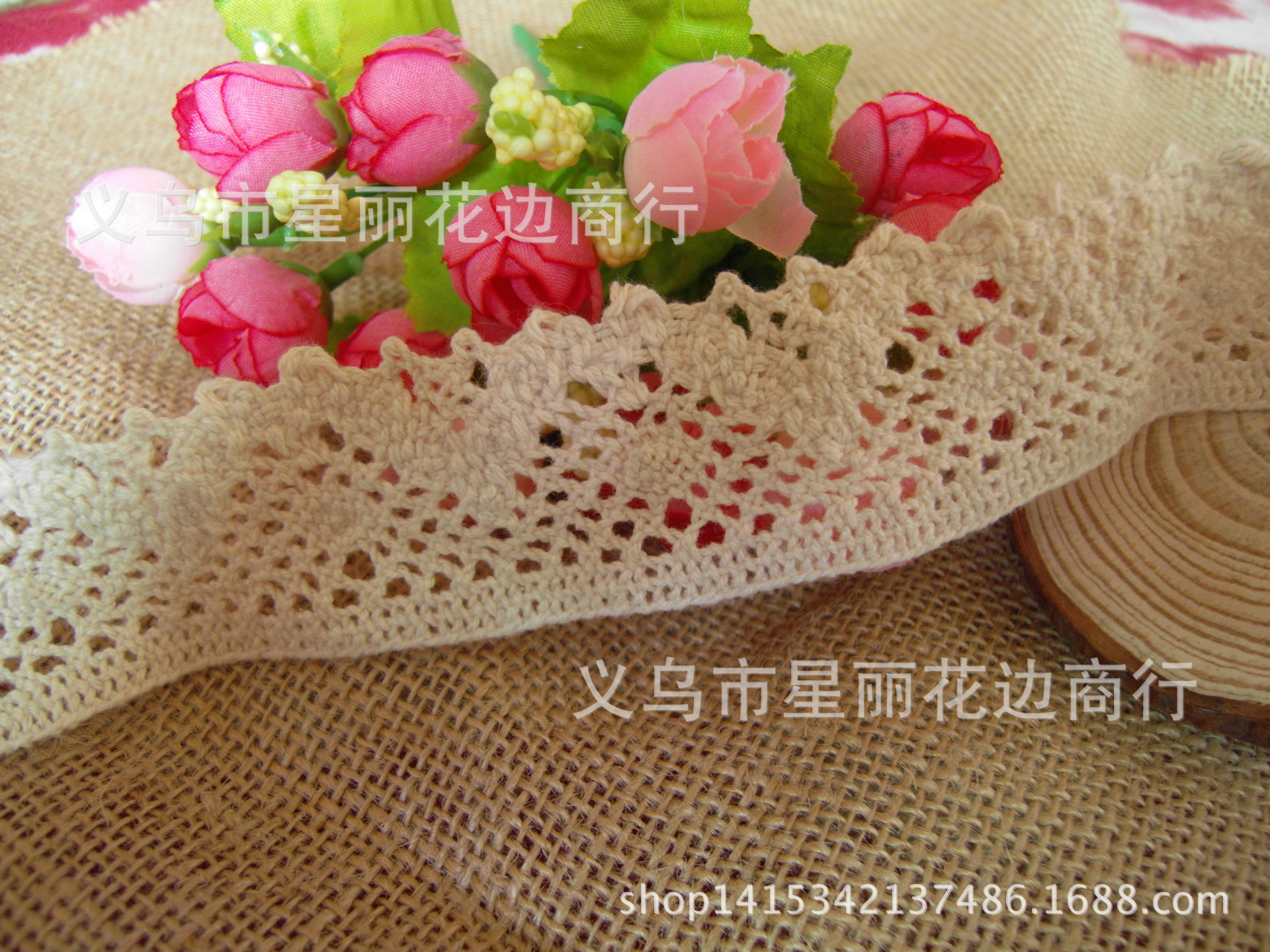 厂家直销 本白3.5cm镂空机织DIY棉线刺绣花边 服装辅料 袜子爆款