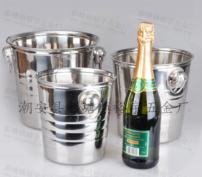 裕宇不銹鋼香檳桶 虎頭雙環冰粒桶 不銹鋼冰桶
