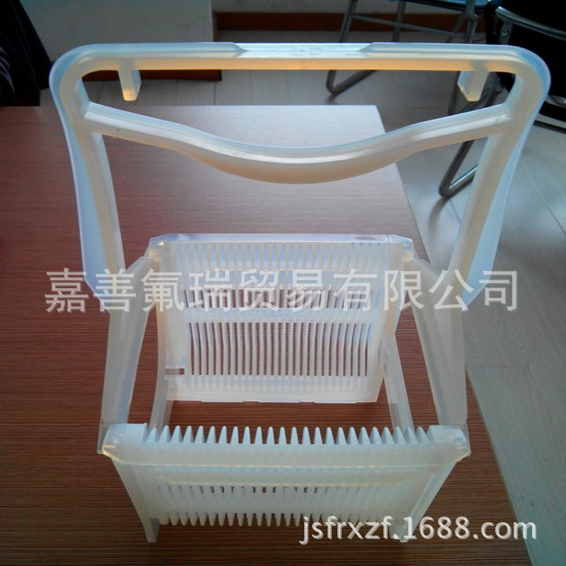 供应大金PFA带手柄六寸花篮 耐酸碱太阳能芯片 耐腐蚀硅片承载器