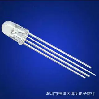 厂家直销 3MMLED灯珠全彩机械键盘灯 奶嘴雾状RGB四脚全彩RGB共阳