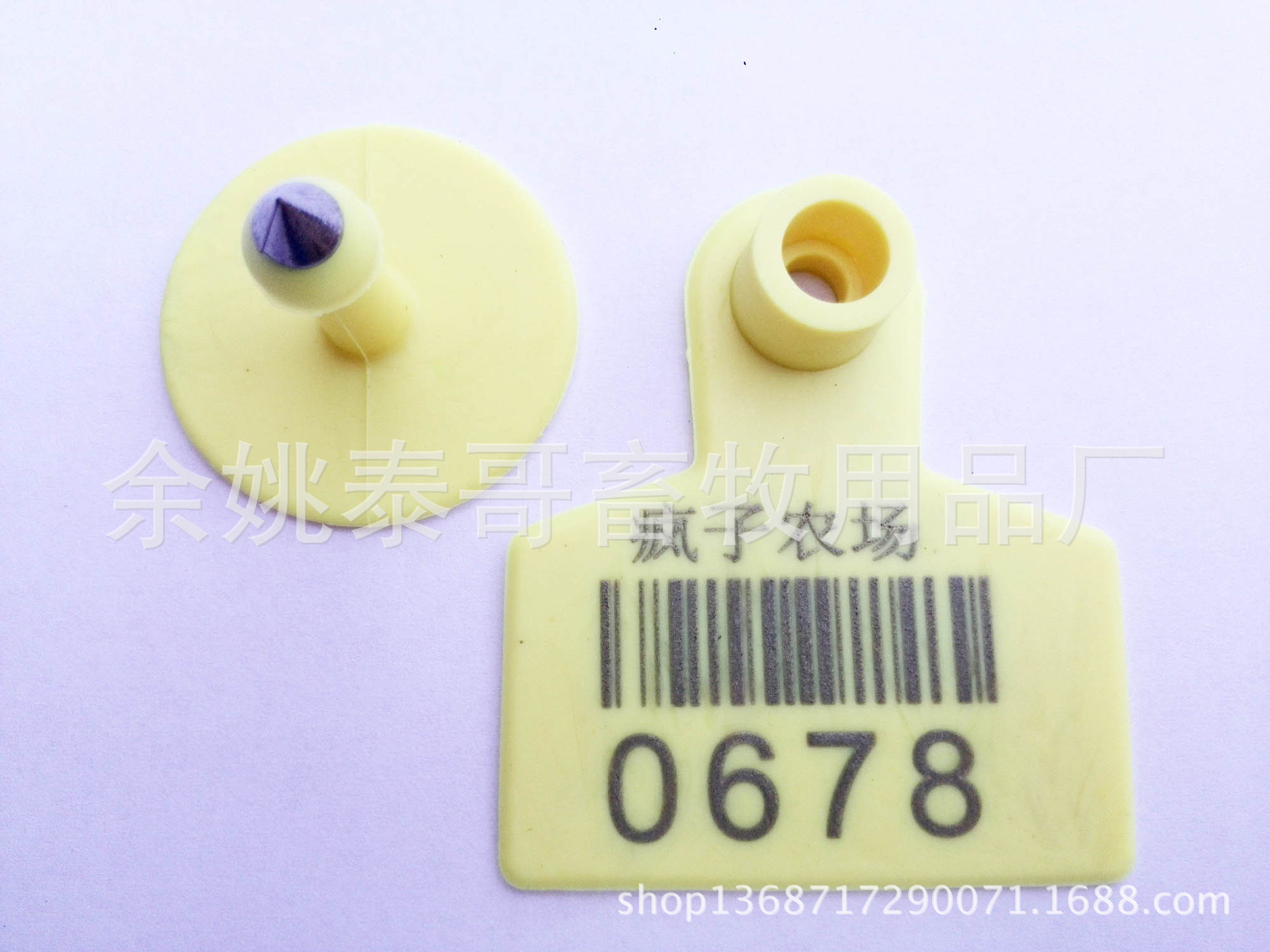 供应5042条形码猪耳标羊耳标激光带字耳标牌--易安装便于追踪管理