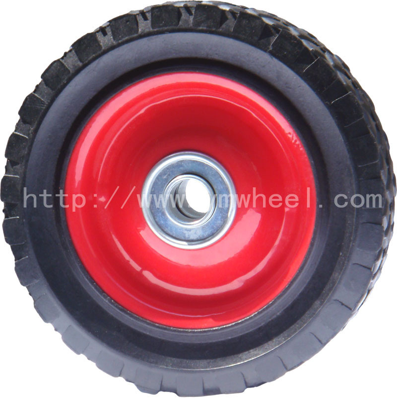 6寸铁毂橡胶轮子（PN:605RIB) 实心橡胶轮