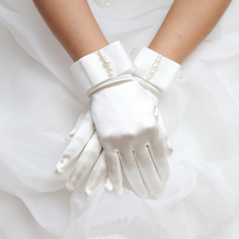 1 Pair Quantity Women's Simple Style Solid Color Satin Gloves 1 Pair