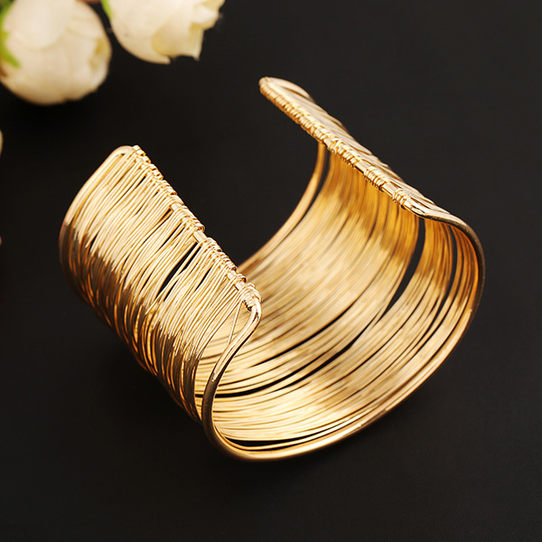 الأزياء جديد مجوهرات الذهب الفضة سلك افتتاح سوار الجملة Nihaojewelry display picture 10