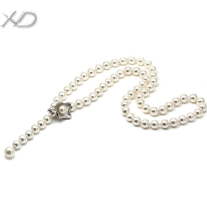 XD Sweater, beads, necklace, accessory for bride, silver 925 sample
