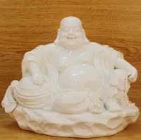 Ceramic crafts Maitreya Buddha statue with big belly and laughing Buddha living room home decorations Buddhist household supplies white porcelain