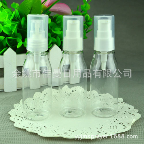 余姚现货60ml透明粉泵瓶 粉底液瓶 PET透明异形乳液瓶 鸟嘴瓶