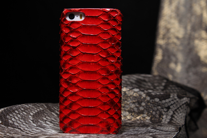 i-idea Handmade Luxury Genuine Real Python Snake Skin Leather Case Cove for Apple iPhone SE/5S/5