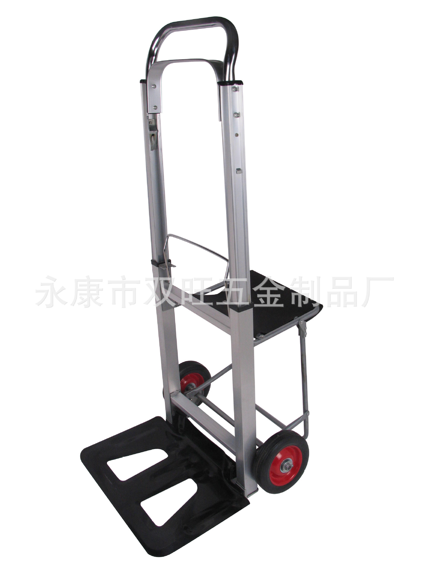 供应新款铝合金手推车 折叠带凳子搬运车 行李手推车