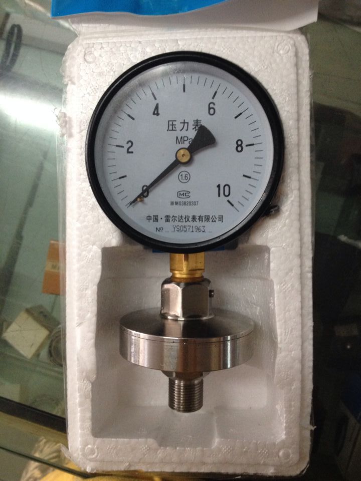 雷尔达 YTP-100ML（螺纹式）隔膜压力表 10MPA  表盘100MM 4分牙