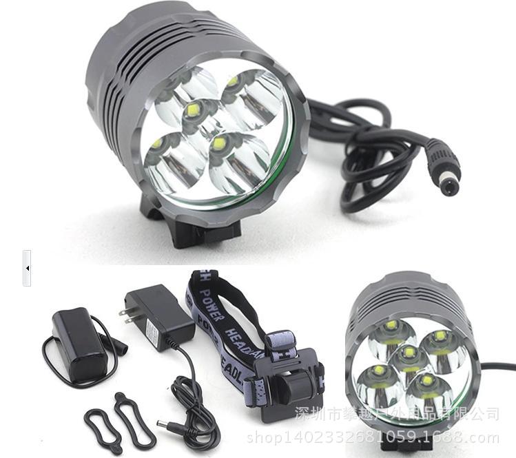 跨境专供5T6超高亮自行车前灯/5600LM/自行车灯/五颗t6自行车灯|ms
