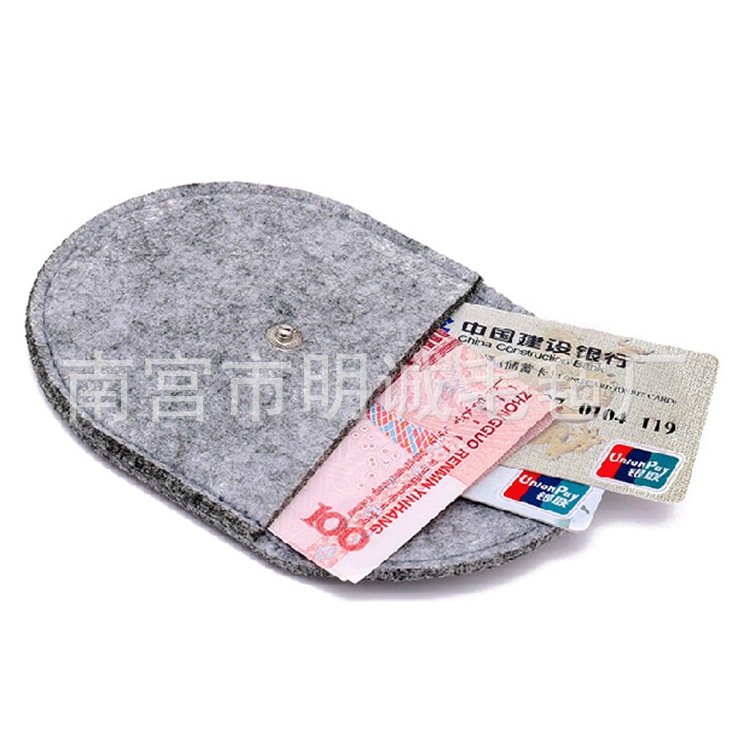 小额混批毛毡零钱包 毛毡硬币包 半圆毛毡包 支持定做